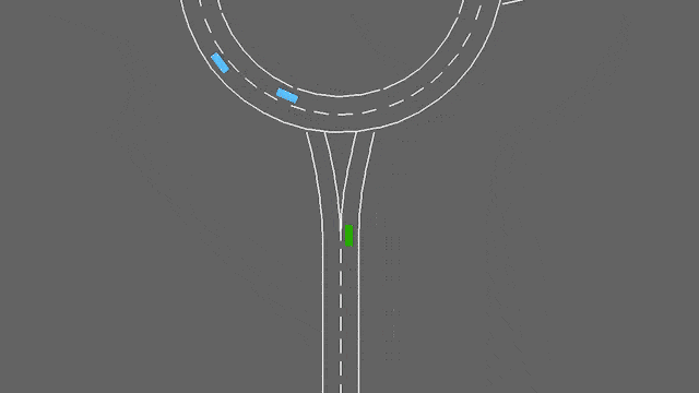 Adaptive DQN agent navigating a roundabout